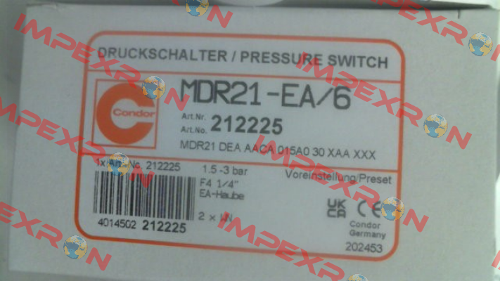 Part. No. 212225 / type: MDR-21 DEA AACA 015A030 XAA XXX Condor