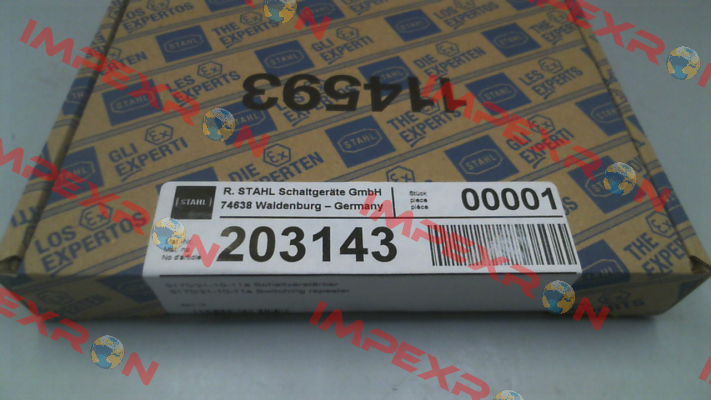 P/N: 203143, Type: 9170/21-10-11s Stahl